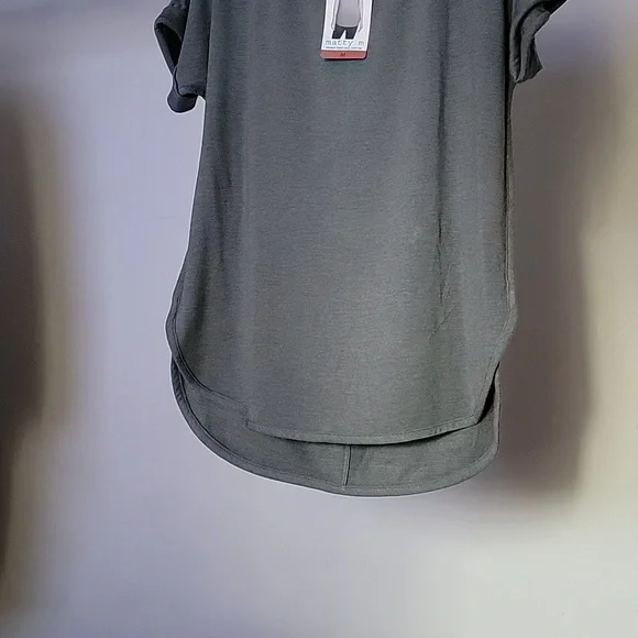 Matty M size M french TERRY ROLL CUff TEE Ligh heather oliva ITEM#1514670 - Picture 4 of 12